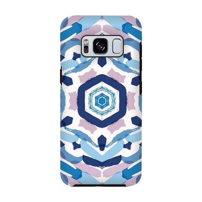 Galaxy S8 StrongFit Blue Kaleidoscope Mandala by Creativeaxle