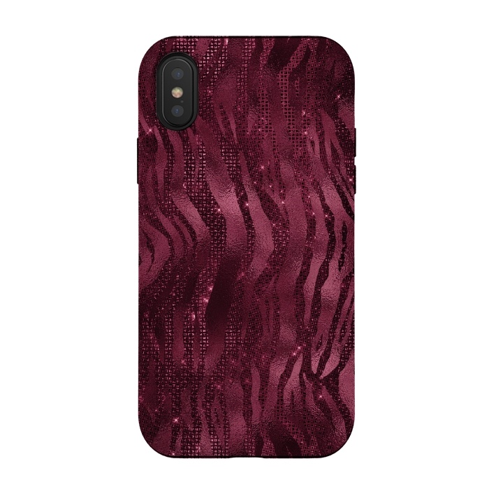 iPhone Xs / X StrongFit Purple Pink Tiger Skin by  Utart