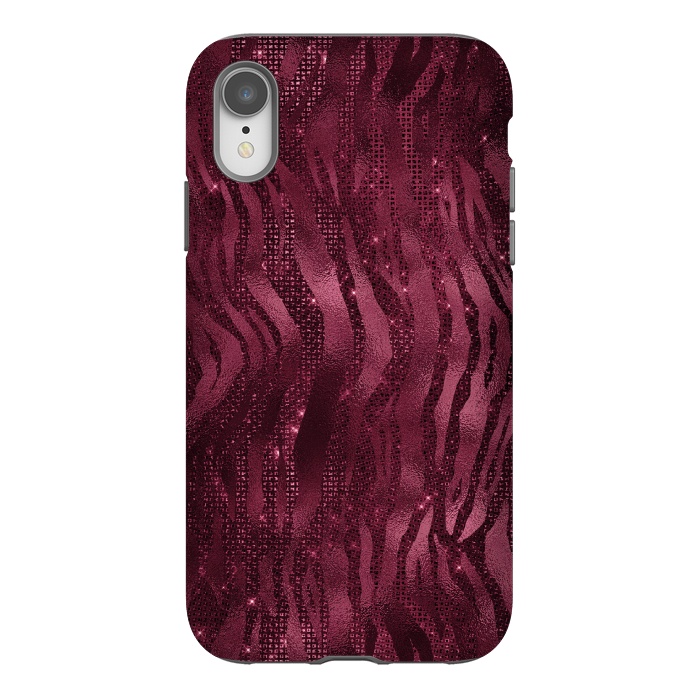 iPhone Xr StrongFit Purple Pink Tiger Skin by  Utart