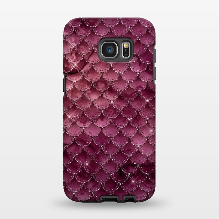 Galaxy S7 EDGE StrongFit Purple Silver Mermaid Scales by  Utart