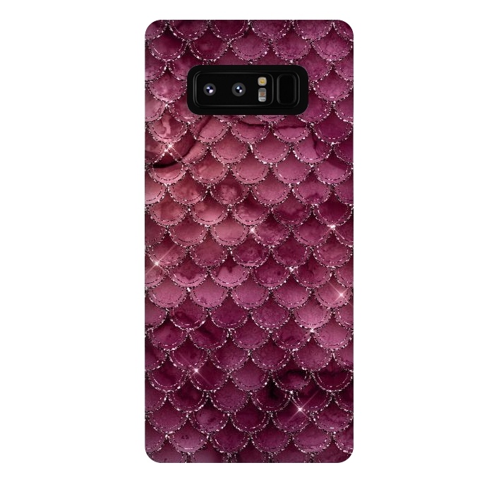 Galaxy Note 8 StrongFit Purple Silver Mermaid Scales by  Utart