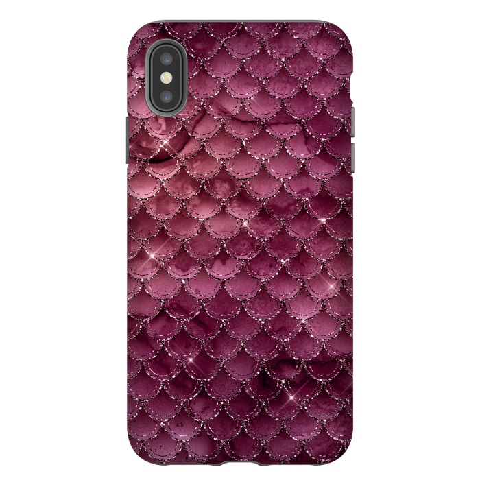 iPhone Xs Max StrongFit Purple Silver Mermaid Scales by  Utart