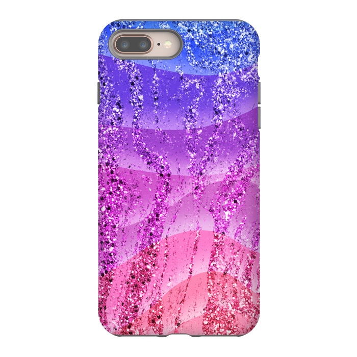 iPhone 7 plus StrongFit Gradient purple pink glitter marble by Oana 