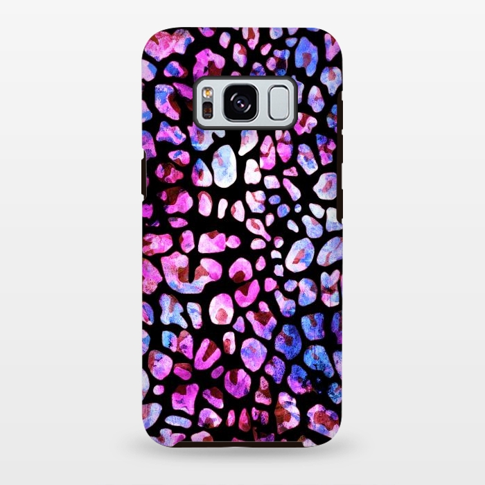 Galaxy S8 plus StrongFit Blue purple magenta leopard print by Oana 