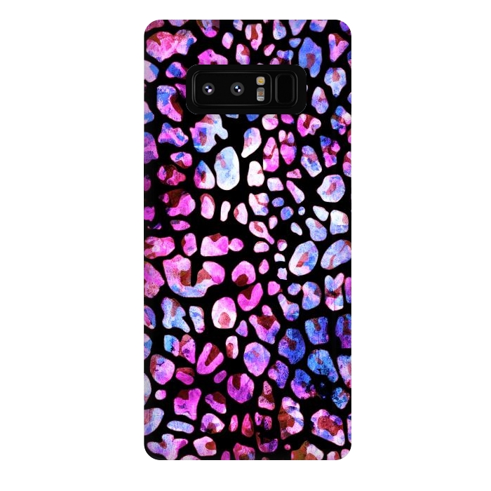 Galaxy Note 8 StrongFit Blue purple magenta leopard print by Oana 