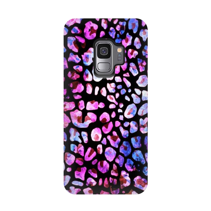 Galaxy S9 StrongFit Blue purple magenta leopard print by Oana 