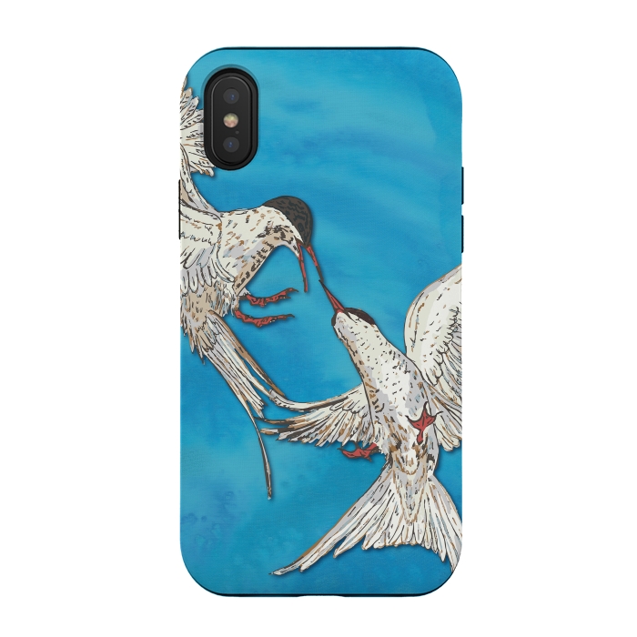 iPhone Xs / X StrongFit Arctic Terns by Lotti Brown