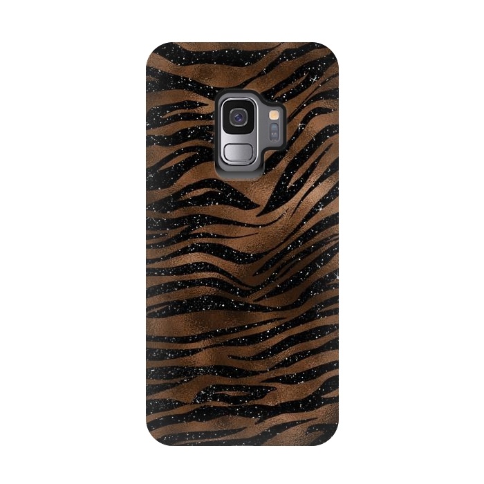 Galaxy S9 StrongFit Jungle Journey - Copper Safari Tiger Skin Pattern  by  Utart