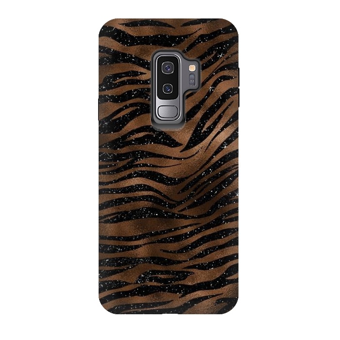Galaxy S9 plus StrongFit Jungle Journey - Copper Safari Tiger Skin Pattern  by  Utart