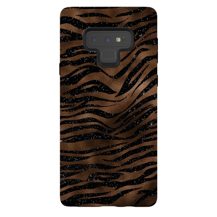 Galaxy Note 9 StrongFit Jungle Journey - Copper Safari Tiger Skin Pattern  by  Utart