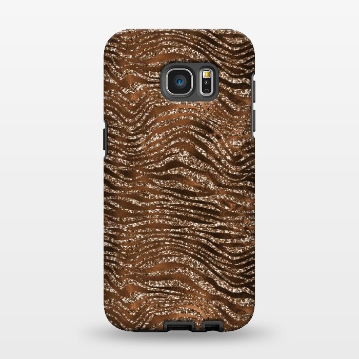 Galaxy S7 EDGE StrongFit Jungle Journey - Copper Safari Tiger Skin Pattern 1 by  Utart