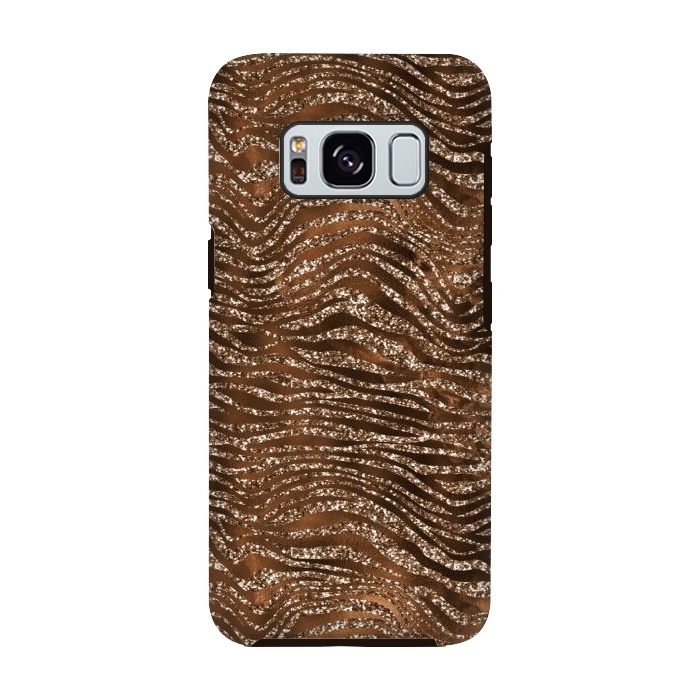 Galaxy S8 StrongFit Jungle Journey - Copper Safari Tiger Skin Pattern 1 by  Utart