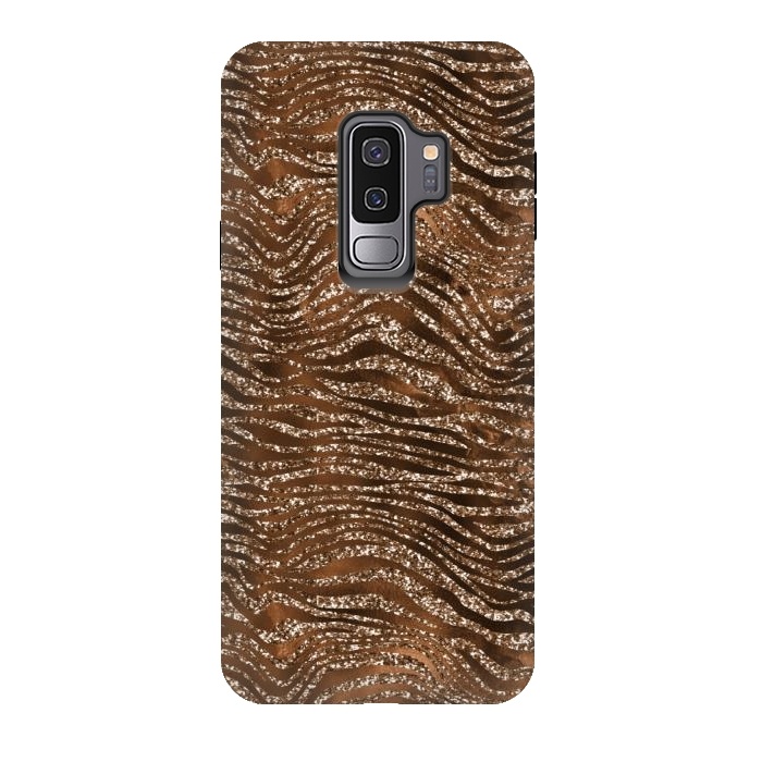 Galaxy S9 plus StrongFit Jungle Journey - Copper Safari Tiger Skin Pattern 1 by  Utart