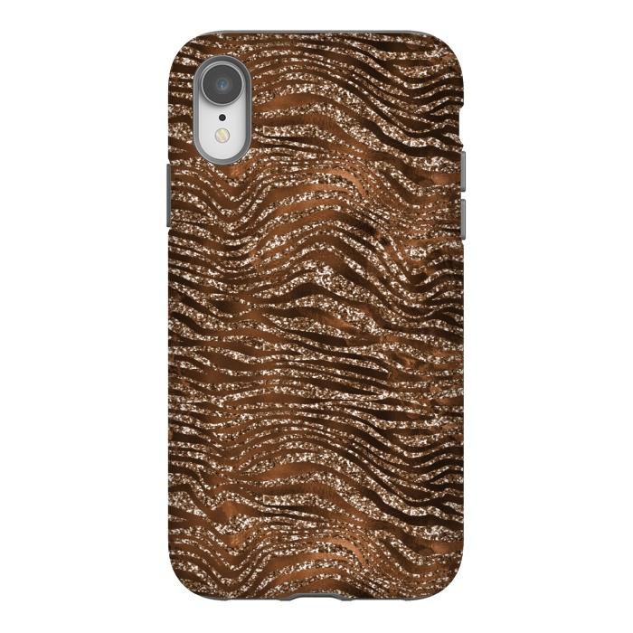 iPhone Xr StrongFit Jungle Journey - Copper Safari Tiger Skin Pattern 1 by  Utart