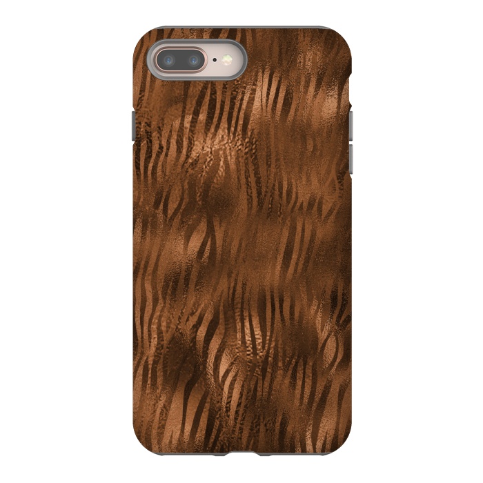 iPhone 7 plus StrongFit Jungle Journey - Copper Safari Tiger Skin Pattern 2 by  Utart