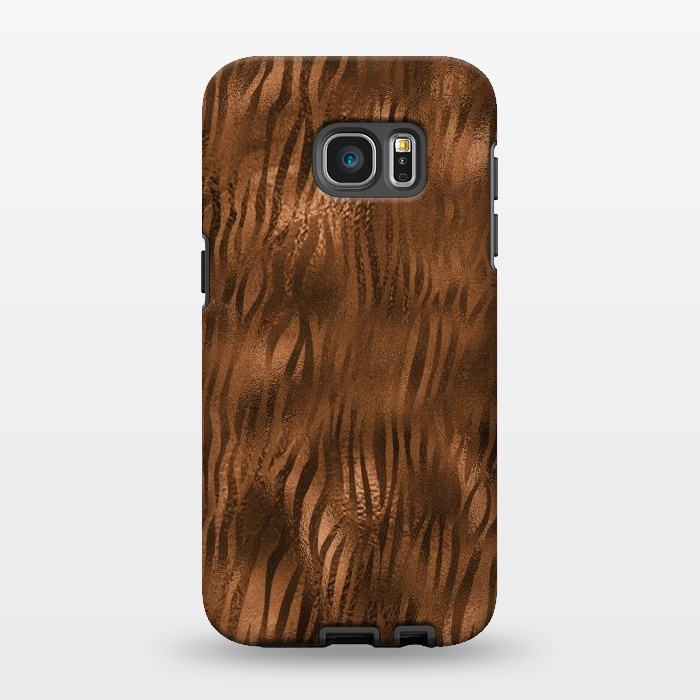 Galaxy S7 EDGE StrongFit Jungle Journey - Copper Safari Tiger Skin Pattern 2 by  Utart