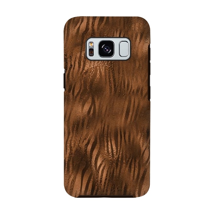 Galaxy S8 StrongFit Jungle Journey - Copper Safari Tiger Skin Pattern 2 by  Utart