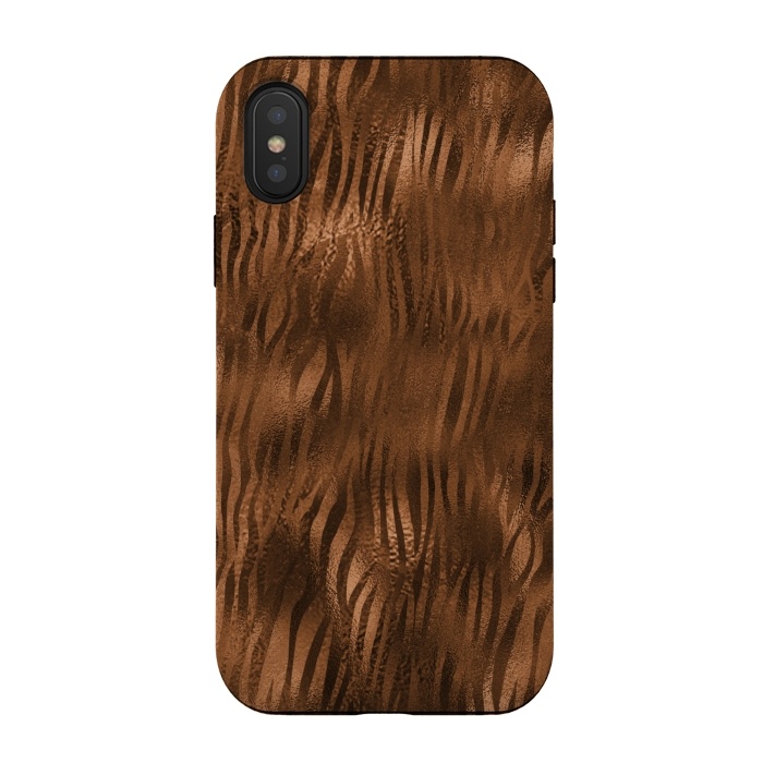 iPhone Xs / X StrongFit Jungle Journey - Copper Safari Tiger Skin Pattern 2 by  Utart