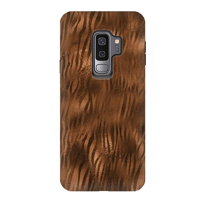 Galaxy S9 plus StrongFit Jungle Journey - Copper Safari Tiger Skin Pattern 2 by  Utart