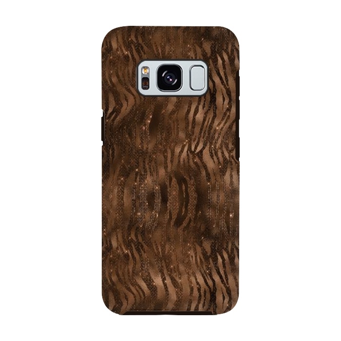 Galaxy S8 StrongFit Jungle Journey - Copper Safari Tiger Skin Pattern 3 by  Utart