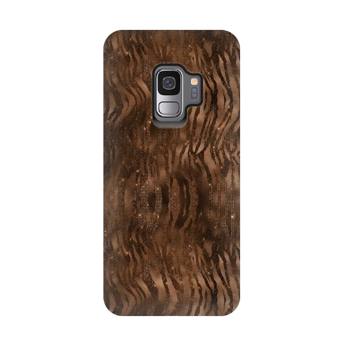 Galaxy S9 StrongFit Jungle Journey - Copper Safari Tiger Skin Pattern 3 by  Utart