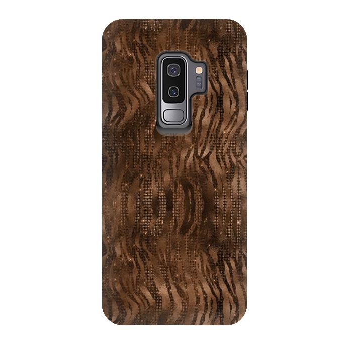Galaxy S9 plus StrongFit Jungle Journey - Copper Safari Tiger Skin Pattern 3 by  Utart