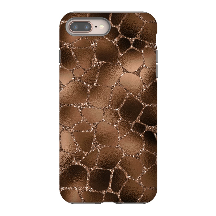 iPhone 7 plus StrongFit Jungle Journey - Copper Safari Giraffe Skin Pattern  by  Utart