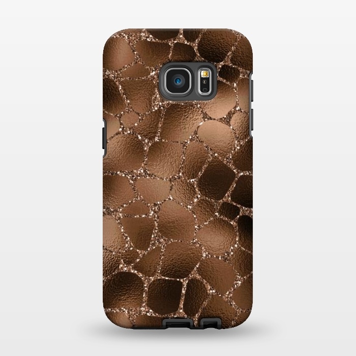 Galaxy S7 EDGE StrongFit Jungle Journey - Copper Safari Giraffe Skin Pattern  by  Utart