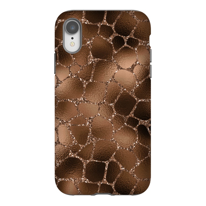 iPhone Xr StrongFit Jungle Journey - Copper Safari Giraffe Skin Pattern  by  Utart