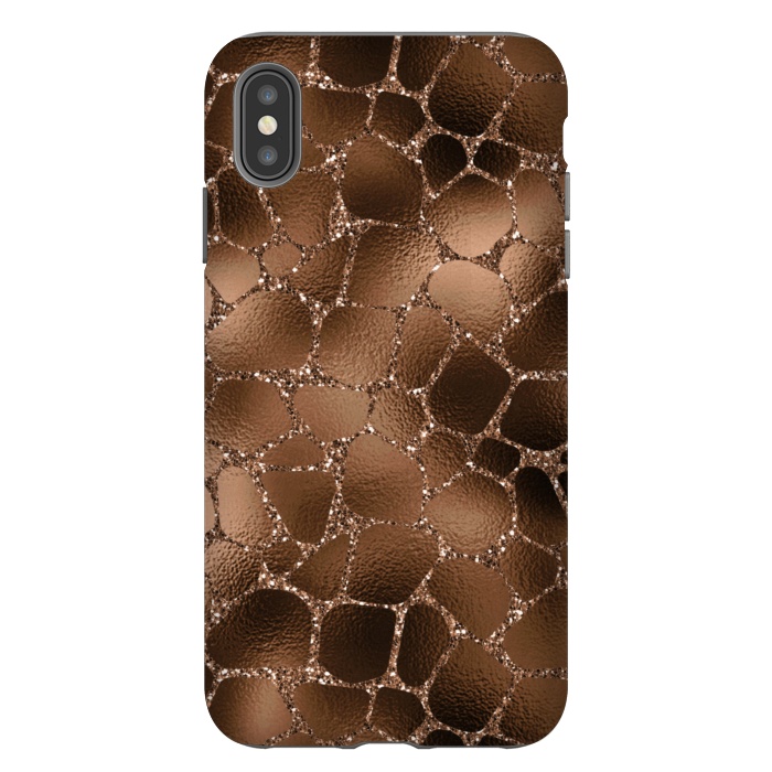iPhone Xs Max StrongFit Jungle Journey - Copper Safari Giraffe Skin Pattern  by  Utart