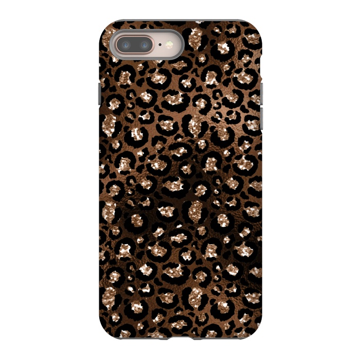 iPhone 7 plus StrongFit Jungle Journey - Copper Safari Leopard Skin Pattern  by  Utart