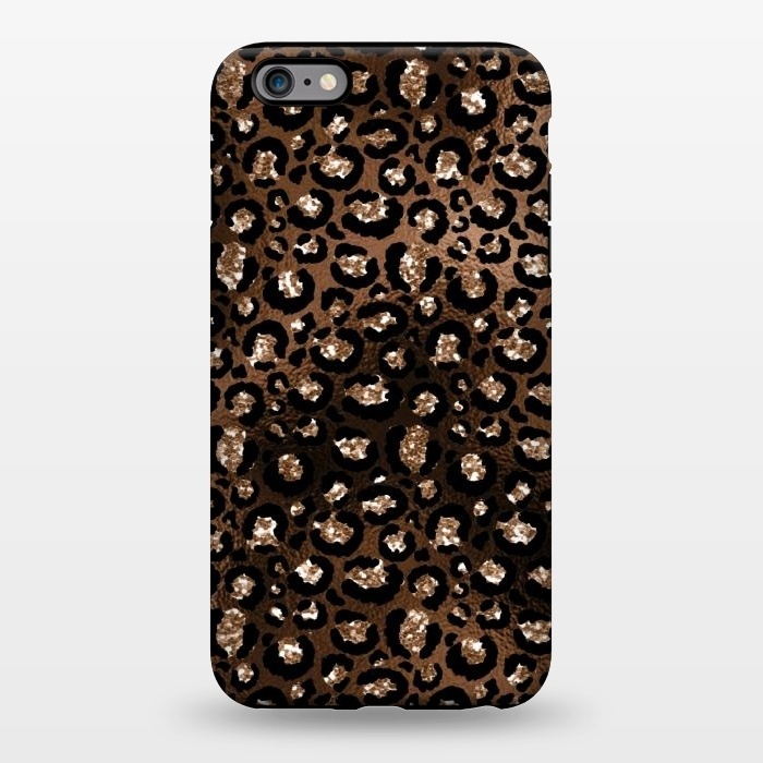 iPhone 6/6s plus StrongFit Jungle Journey - Copper Safari Leopard Skin Pattern  by  Utart