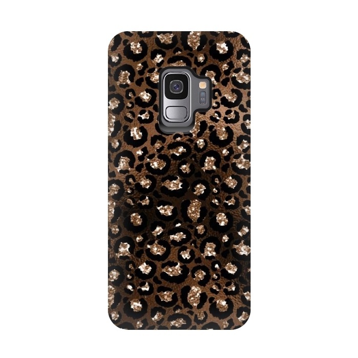 Galaxy S9 StrongFit Jungle Journey - Copper Safari Leopard Skin Pattern  by  Utart