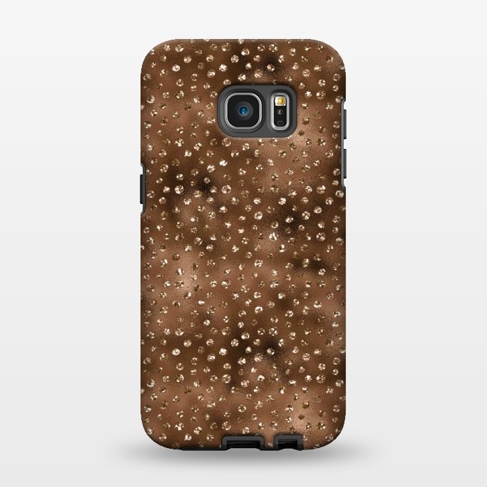 Galaxy S7 EDGE StrongFit Copper Polka Dots  by  Utart