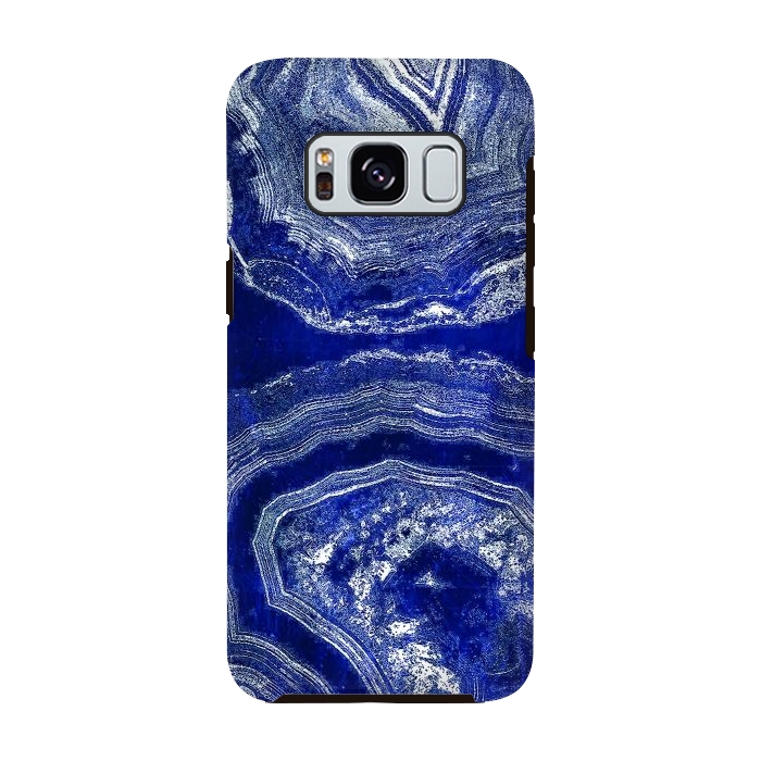 Galaxy S8 StrongFit Indigo blue agate marble art by Oana 