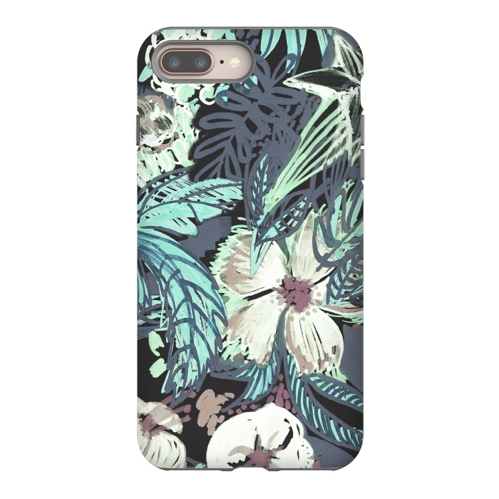 iPhone 7 plus StrongFit Marker sketched flowers and foliage doodles by Oana 