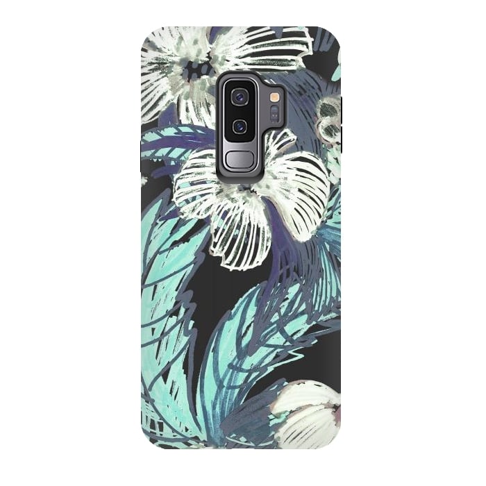 Galaxy S9 plus StrongFit tropical flowers and leaves marker sketch by Oana 
