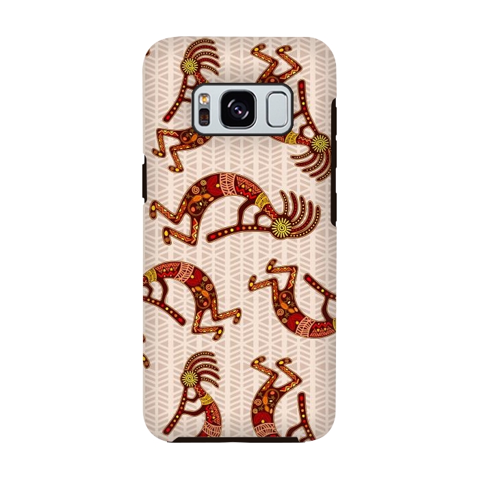 Galaxy S8 StrongFit Kokopelli Native Tribal Art Seamless Pattern by BluedarkArt
