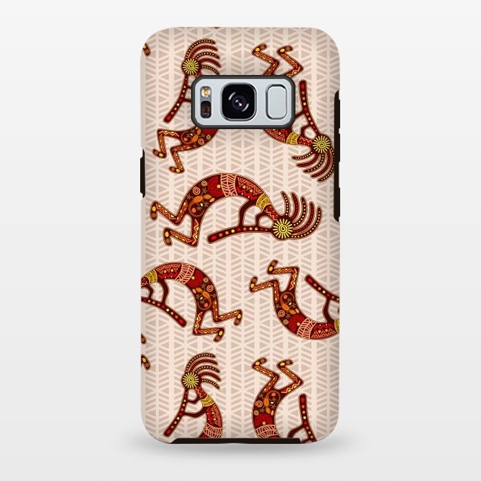 Galaxy S8 plus StrongFit Kokopelli Native Tribal Art Seamless Pattern by BluedarkArt