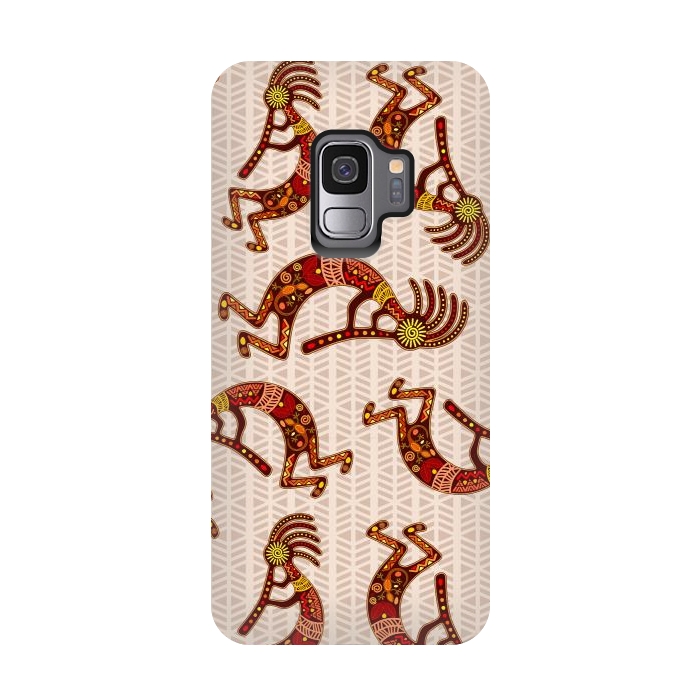 Galaxy S9 StrongFit Kokopelli Native Tribal Art Seamless Pattern by BluedarkArt