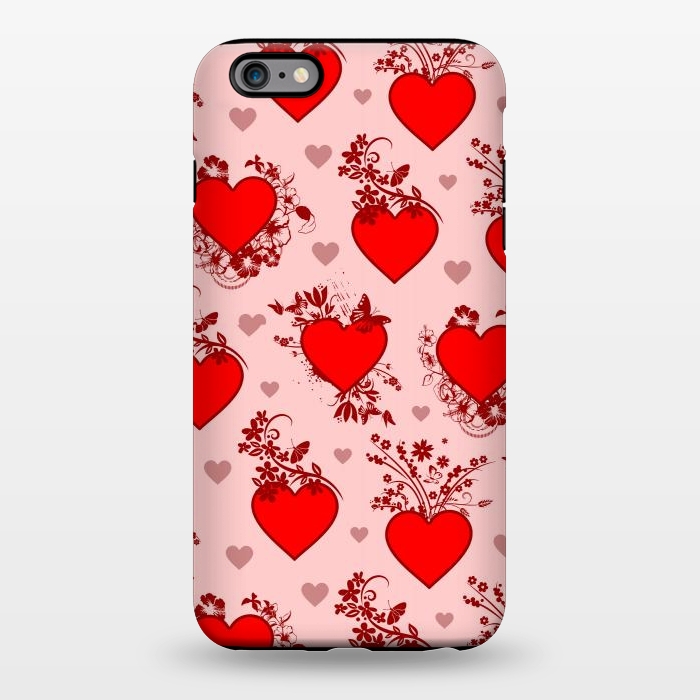 iPhone 6/6s plus StrongFit Valentine's Day Vintage Floral Hearts by BluedarkArt