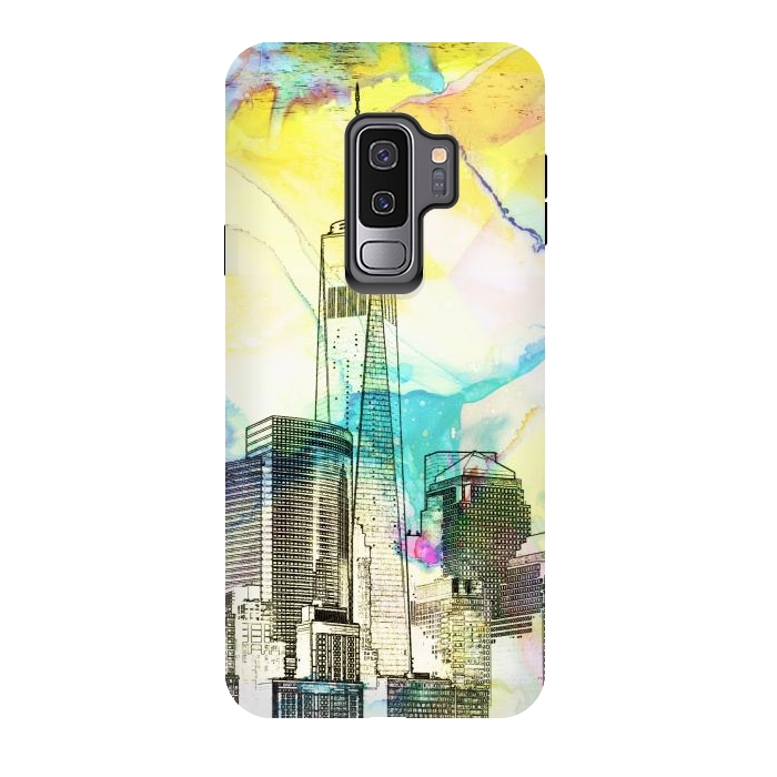 Galaxy S9 plus StrongFit New york skyline cityscape travel sketch by Oana 