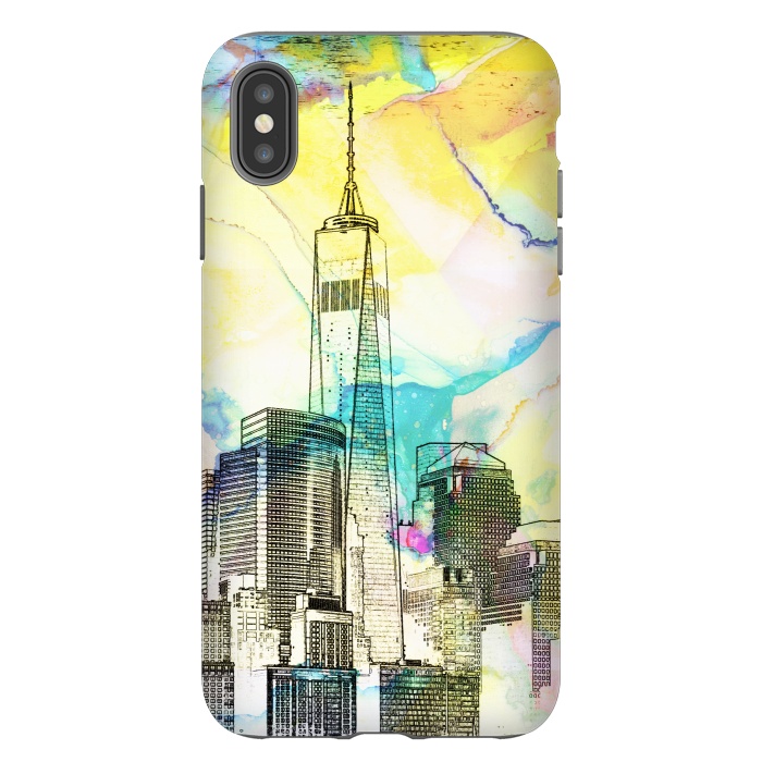iPhone Xs Max StrongFit New york skyline cityscape travel sketch by Oana 