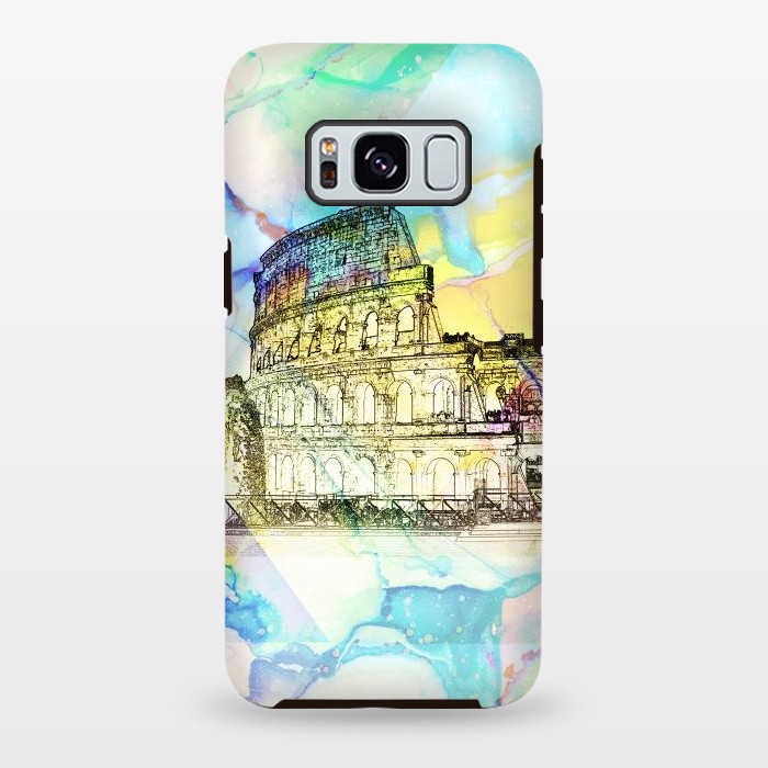 Galaxy S8 plus StrongFit Colosseum Rome Italy ink sketch and watercolor painting by Oana 