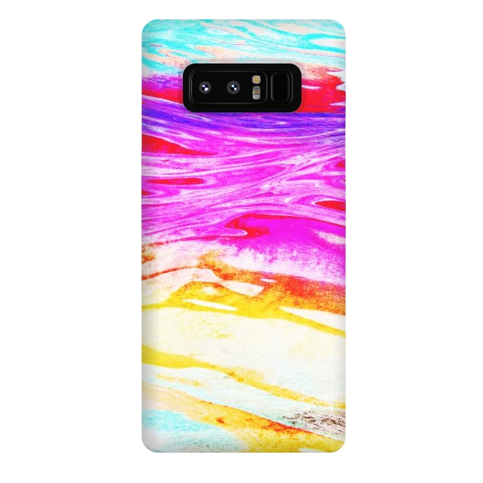 Galaxy Note 8 StrongFit Colorful tie dye painted waves by Oana 