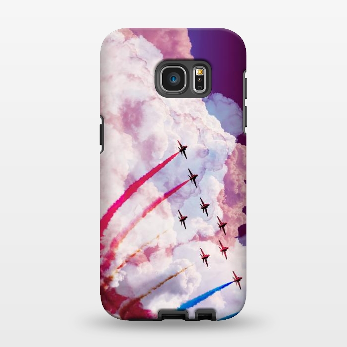 Galaxy S7 EDGE StrongFit Red purple airplane air show by Oana 