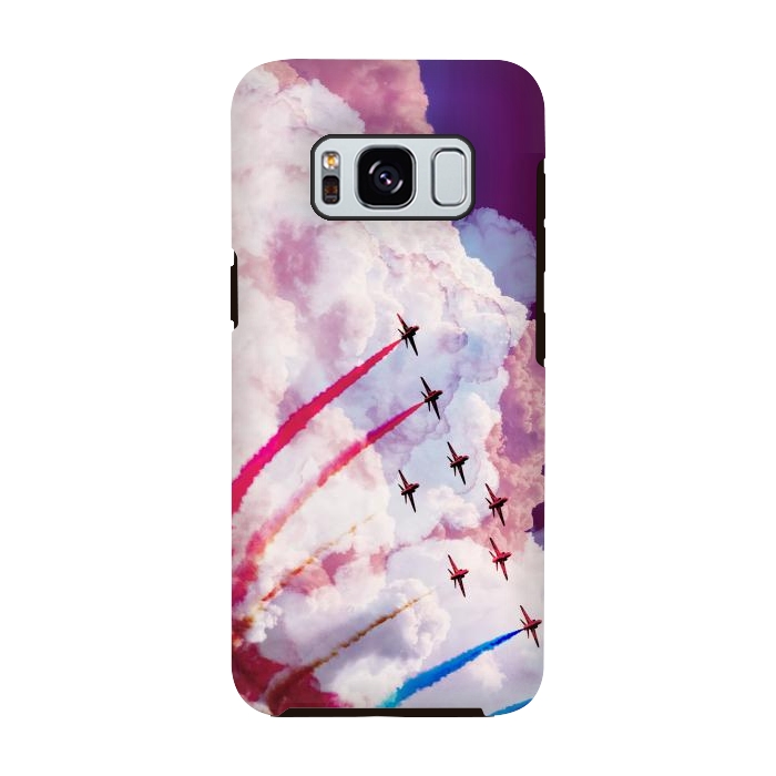 Galaxy S8 StrongFit Red purple airplane air show by Oana 