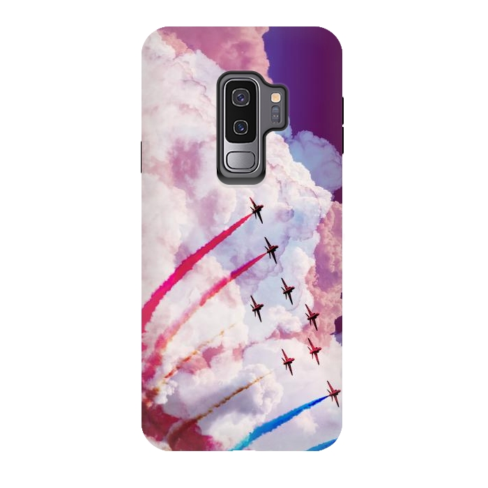 Galaxy S9 plus StrongFit Red purple airplane air show by Oana 
