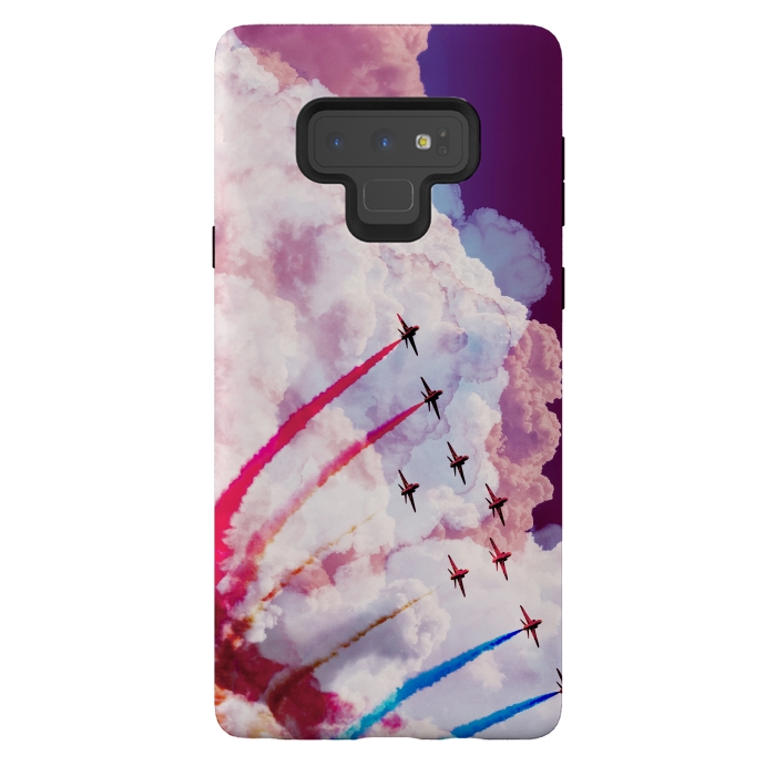 Galaxy Note 9 StrongFit Red purple airplane air show by Oana 