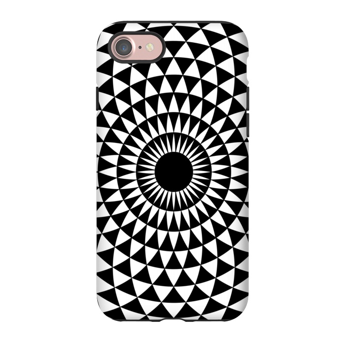 iPhone 7 StrongFit 3d illusion mandala geometric black triangle patterns  by Josie